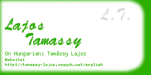 lajos tamassy business card